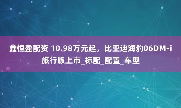 鑫恒盈配资 10.98万元起，比亚迪海豹06DM-i旅行版上市_标配_配置_车型