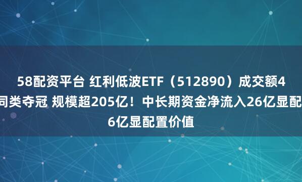 58配资平台 红利低波ETF（512890）成交额4.84亿同类夺冠 规模超205亿！中长期资金净流入26亿显配置价值